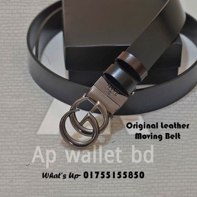 Gucci Original Leather Moving Belt 2 side used With Box